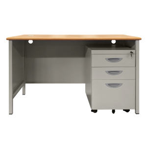 Метално бюро Carmen CR-1320 L - сиво / бук