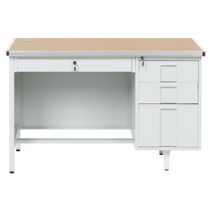 Метално бюро Carmen CR-1318 L - сиво / бук