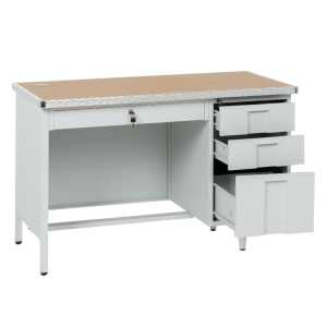 Метално бюро Carmen CR-1318 L - сиво / бук