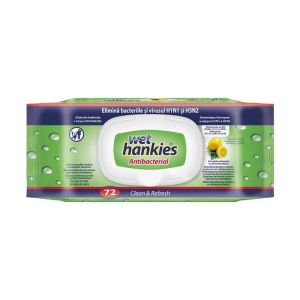 Мокри кърпи Wet Hankies Почистващи и ароматизиращи, 72 бр. в плик с капак