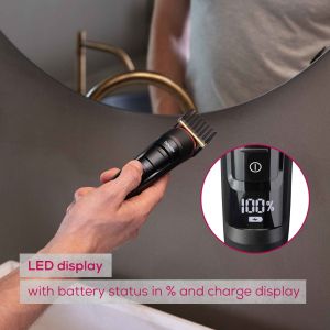 Машинка за подстригване Beurer MN9X body groomer, 11 attachments with 16 cutting lengths for trimming and shaving on the entire body, Waterproof (IPX7),  Quick-charge function, LED display, Incl. practical hard case