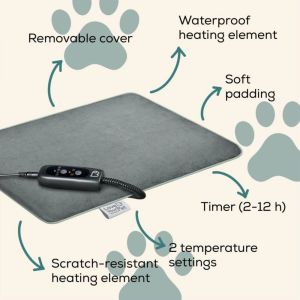Термоподложка Beurer PP 210 Lilli Small heating mat for dogs and cats; Proven safety; Integrated bite protection on the power cable&protected heating element; Machine-washable cover and waterproof heating element