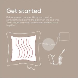 Термоподложка Beurer HK 77 Heaty cashmere-creme; lithium-ion battery; Soft velvet cushion cover machine-washable at 30°C; 3 temperature settings; Fast heating; BSS; 45(L)x45(W) cm