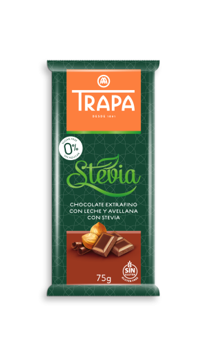 Шоколад, млечен с лешник и стевия, Trapa, 75гр
