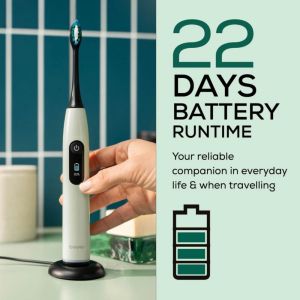 Електрическа четка за зъби Beurer SC 50 peppermint Electric Sonic Toothbrush, up to 80,000 mov/min, 5 cleaning programs: Clean, Sensitive, Polish, Gum Care, Whiten, Pressure sensor , 2-min. timer, Incl. 2 toothbrush heads and magnetic charging plate, 22 d