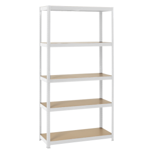 Метален стелаж Carmen CR-1027, 192x100x40 см, до 65 кг на рафт - бял