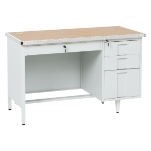 Метално бюро Carmen CR-1318 L - сиво / бук