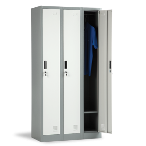 Метален шкаф CR-1242 J LUX - сив / тъмносив
