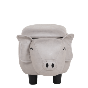 Детска табуретка с ракла - сиво прасе