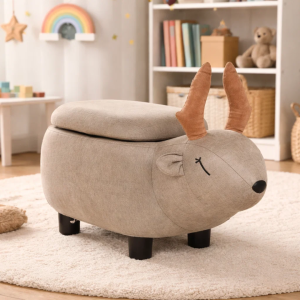 Детска табуретка с ракла - сив елен