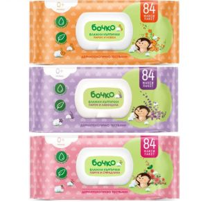 Мокри кърпи Бочко Почистващи и ароматизиращи, 84 бр. в плик с капак