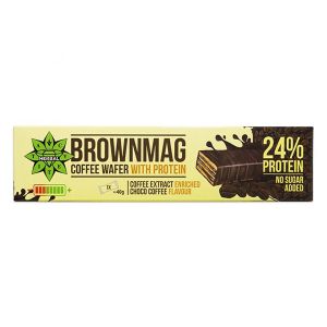 BrownMag протеинова вафла, обогатена с кафе 40 гр. - 24% протеин, без захар