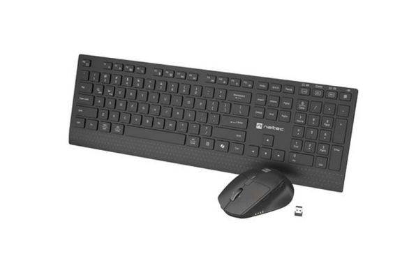 Комплект Natec Stingray 2, Set 2 in 1 Keyboard + Mouse Wireless, US Layout