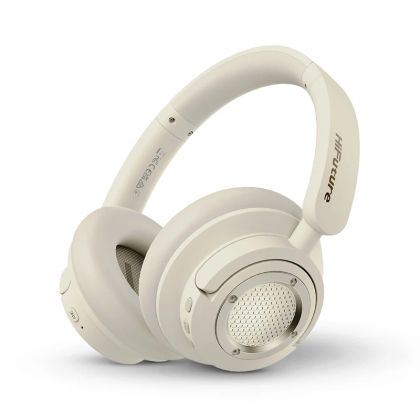 Слушалки HiFuture FutureTour X Champagne Gold, Hybrid Active Noise Canceling, 35-Hour Playtime, Memory Protein Foam Cover, AI Enhanced Crystal-Clear Call, Wireless 5.4, AUX Cable