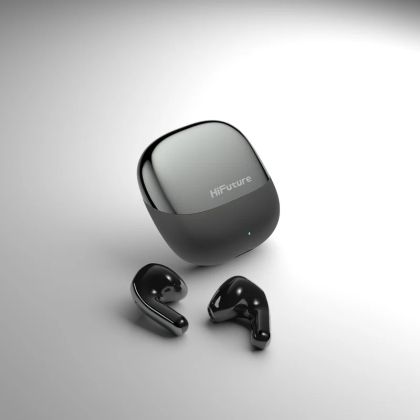 Слушалки HiFuture ChromeBuds Metallic Grey, Metallic Charge Case, 4 MICS ENC, Wireless 5.4, Up to 6 Hours Battery Life by one charge, IPX5, Ultra Bass, Up to 30 Hours Battery Life Combined