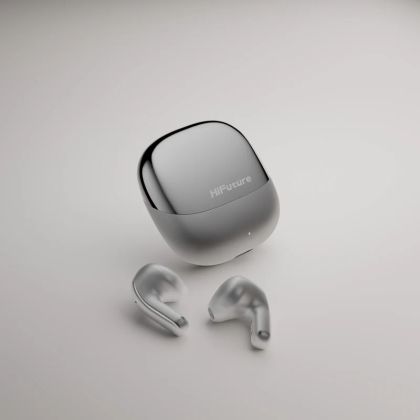 Слушалки HiFuture ChromeBuds Titanium, Metallic Charge Case, 4 MICS ENC, Wireless 5.4, Up to 6 Hours Battery Life by one charge, IPX5, Ultra Bass, Up to 30 Hours Battery Life Combined