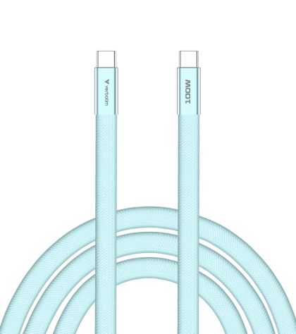 Кабел Verbatim Sync & Charge SoftTouch USB-C to C cable 100W 120 cm - Blue