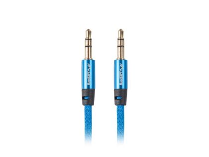 Кабел Lanberg mini jack 3.5mm M/M 3 pin cable 2m, blue premium