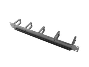 Аксесоар Lanberg 19" cable management panel w. 5 plastic holders 1U - type b, black
