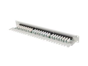 Пач панел Lanberg patch panel 24 port 1U 19" CAT.6 utp with cable organizer grey