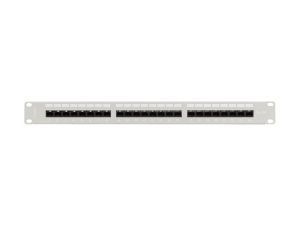 Пач панел Lanberg patch panel 24 port 1U 19" CAT.6a utp with cable organizer grey