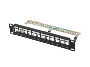 Пач панел Lanberg patch panel blank 12 port 1U 10" ftp for keystone modules black v2