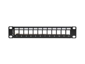 Пач панел Lanberg patch panel blank 12 port 1U 10" ftp for keystone modules black v2