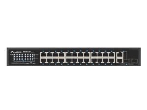 Комутатор Lanberg switch 24x 100mb poe+/2x combo rack 19" gigabit ethernet 360w v2