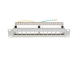 Пач панел Lanberg patch panel blank 12 port 1U 10" ftp for keystone modules grey v2
