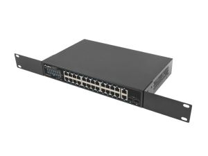 Комутатор Lanberg switch 24x 1GB poe+/2x GB 2x sfp rack 19" gigabit ethernet 360w