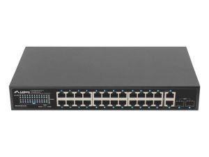 Комутатор Lanberg switch 24x 1GB poe+/2x GB 2x sfp rack 19" gigabit ethernet 360w