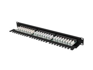 Пач панел Lanberg patch panel 24 port 1U 19" CAT.5e utp with cable organizer black