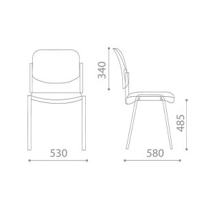 Стол Era Link Black Посетителски, Текстил, Черен