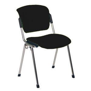 Стол Era Link Chrome Посетителски, Текстил, Черен