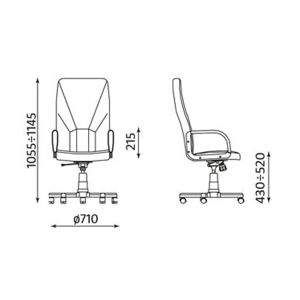 Стол Diplomat Мениджърски, Текстил, Черен