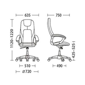 Стол Venta Мениджърски, Изкуствена кожа, Черен