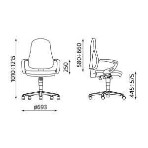 Стол Offix Ergo GTP Работен, Текстил, Черен