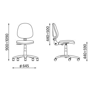 Стол Saturn Eco GTS Работен, Текстил, Сив