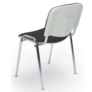 Стол ISO Bianco Chrome Посетителски, Текстил, Черен