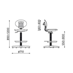 Стол Nargo Ring Base Работен, Полиуретан, Черен