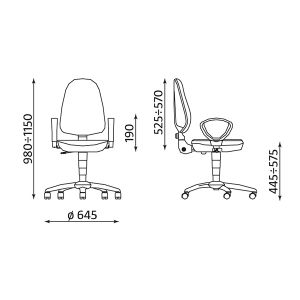 Стол Pegaz Ergo Chrome GTP Работен, Текстил, Бордо