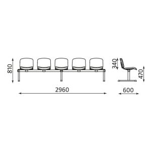 Пейка Iso Black Plastic Петица, Пластмаса, Синя