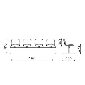 Пейка Iso Black Четворка, Текстил, Червен