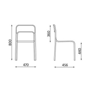 Стол Cortina Chrome Посетителски, Пластмаса, Черен