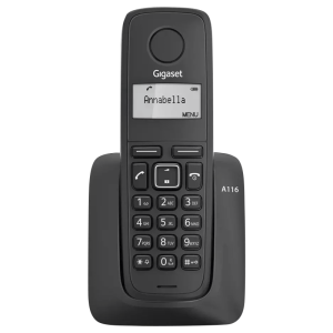 Безжичен DECT телефон Gigaset A116 - черен