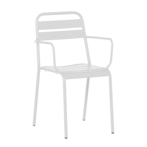 Метален градински стол ZAMFARA - бял