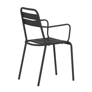 Метален градински стол ZAMFARA - черен