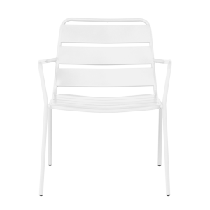 Метален градински стол SAKI - бял