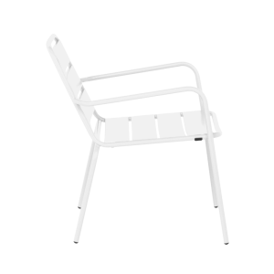 Метален градински стол SAKI - бял