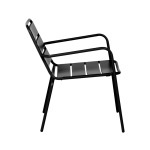 Метален градински стол SAKI - черен